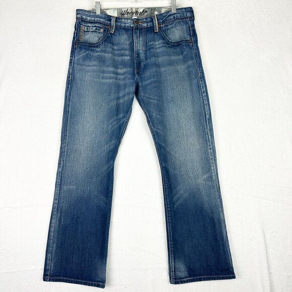 Vintage Levi's SilverTab Slim Boot Cut Jeans Size 36x30 Leather Trim Flap Pocket - Picture 2 of 11